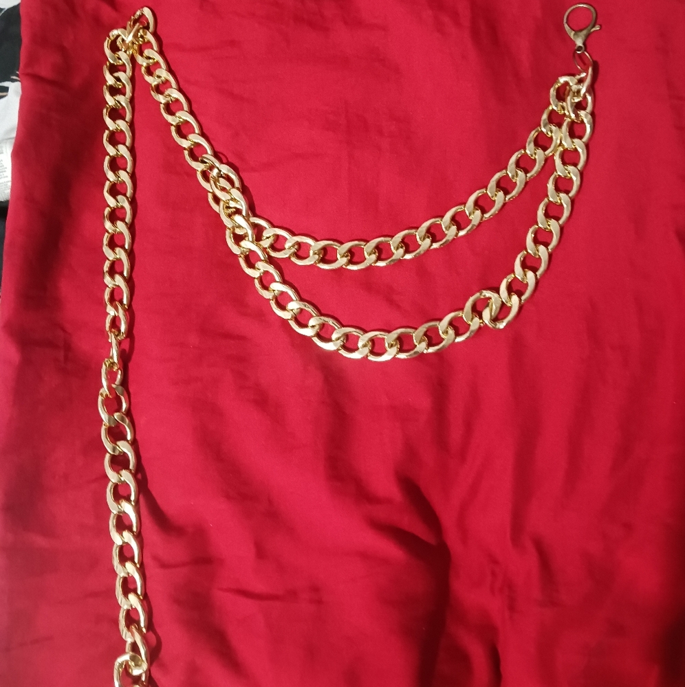 Women Fashion Gold Double Chain Belt - Picture 5 of 9